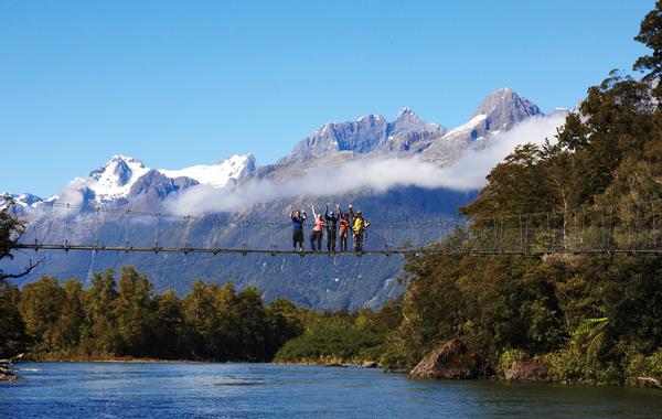 Hollyford Track - Pyke River Swingbridge, Fiordland's longest swingbridge